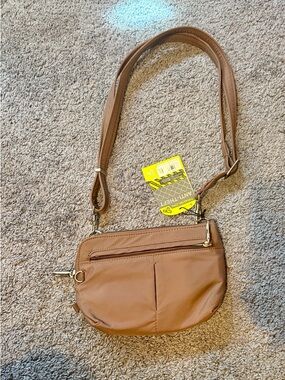 Travelon Mauve Crossbody Bag with Adjustable Strap- RFID Protection
